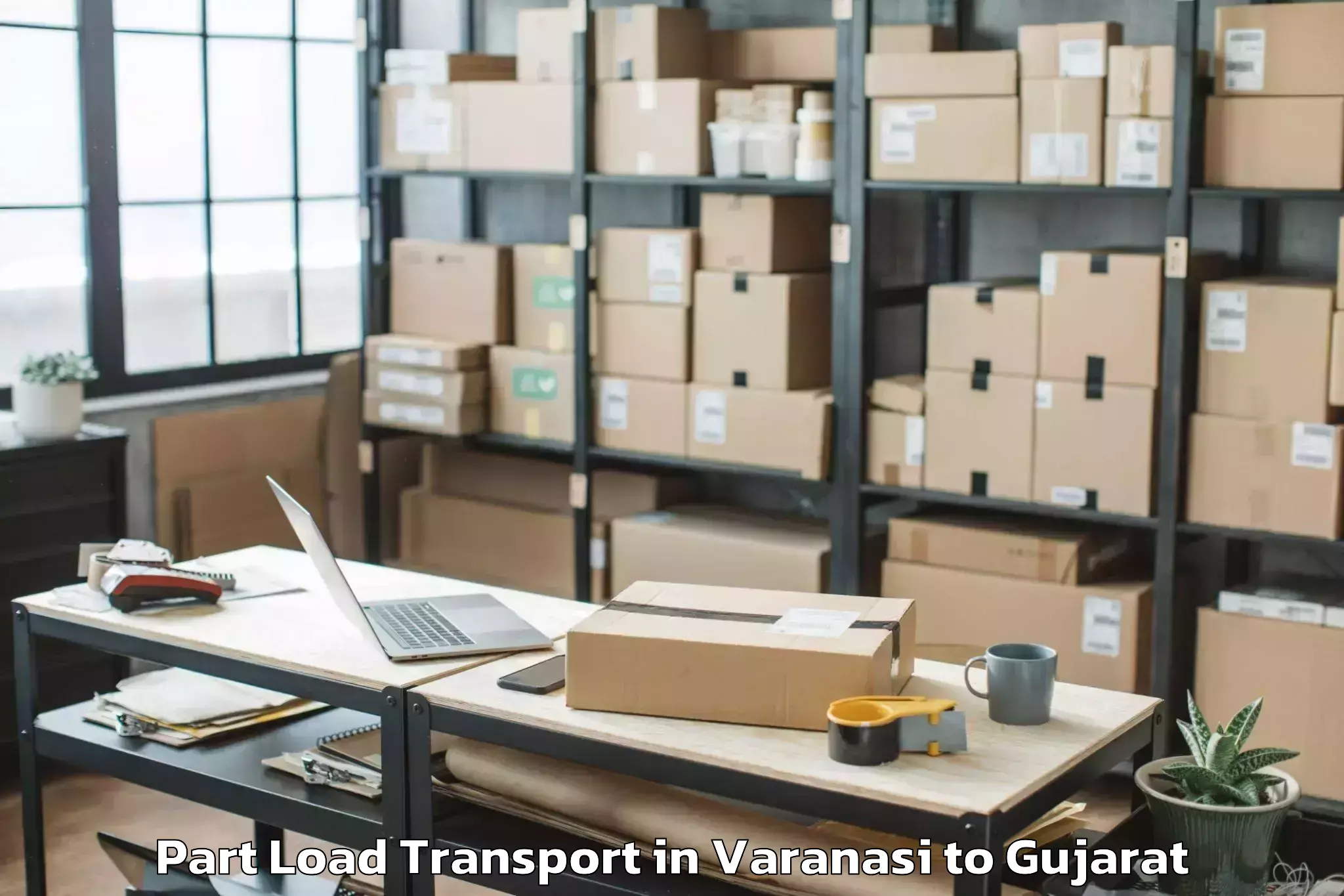 Professional Varanasi to Marwadi University Rajkot Part Load Transport